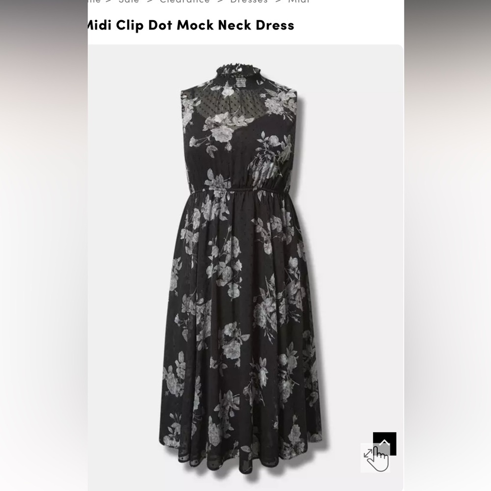 Torrid Midi Clip Dot Mock Neck Dress